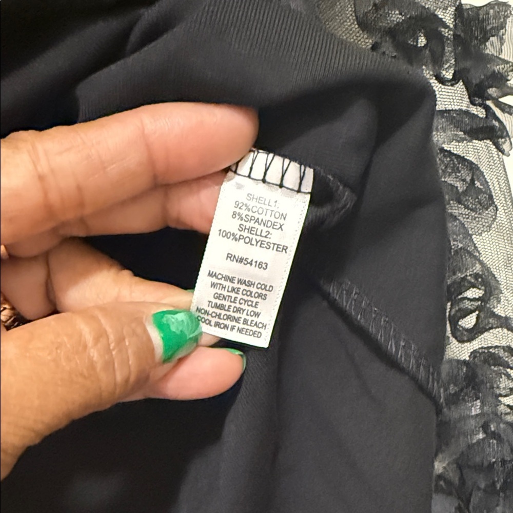 New Marc New York Black Textured Sleeve Blouse - Picture 7 of 11